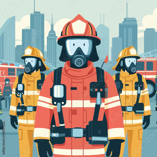 cool firefighter image vector