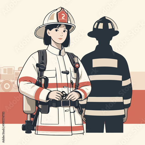 cool firefighter image vector