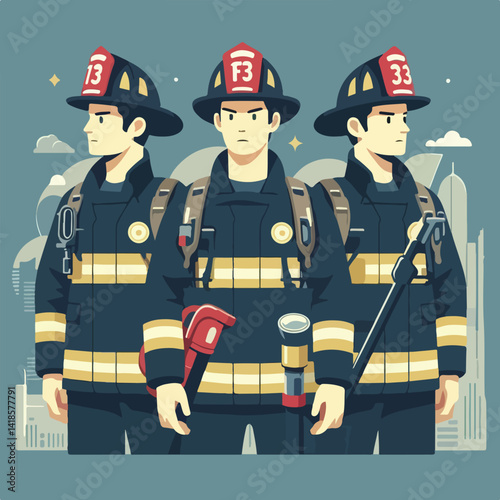 cool firefighter image vector