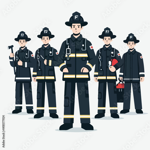 cool firefighter image vector