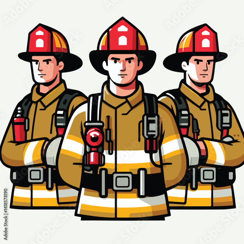 cool firefighter image vector