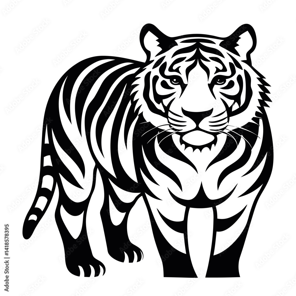 Obraz premium vector illustration of a tiger