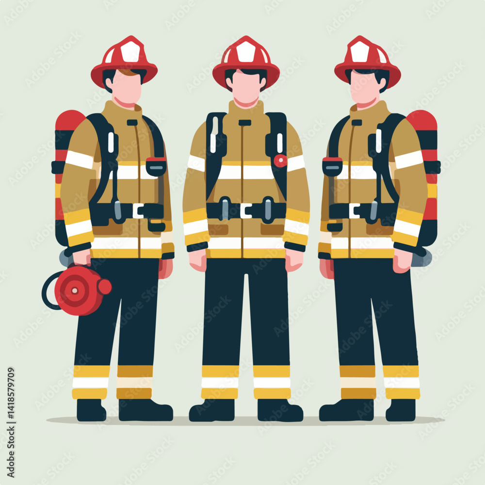 Naklejka premium cool firefighter image vector