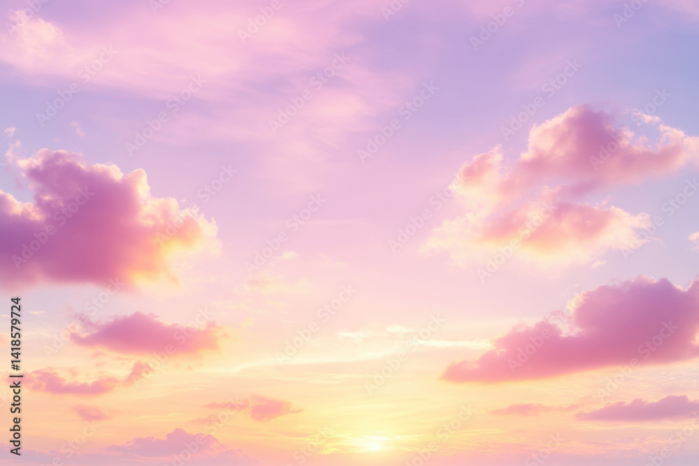 Obraz premium Pastel sunset sky with clouds
