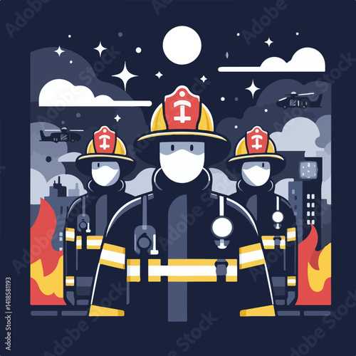 cool firefighter image vector