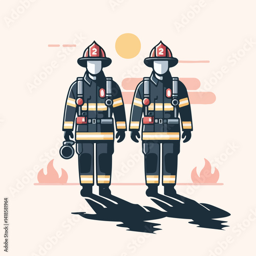 cool firefighter image vector