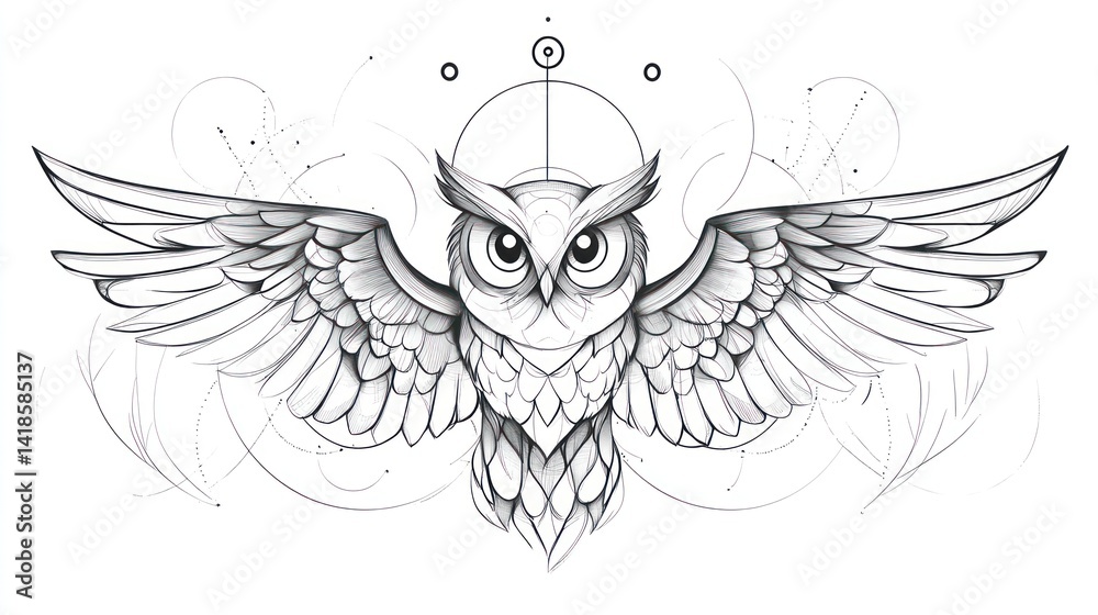Obraz premium geometric owl