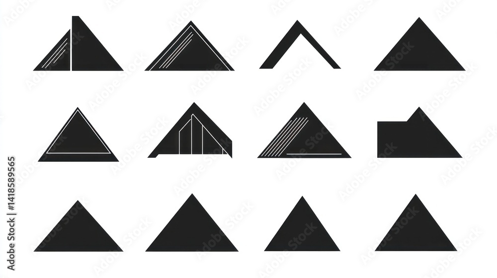 Pyramid napkin folds, various styles, white background, graphic design Pyramid napkin folds, various styles, white background, graphic design