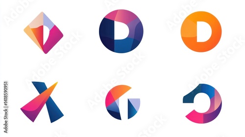 Colorful abstract letter logos, design elements, branding Free Download Colorful abstract letter logos, design elements, branding - GFXLoad