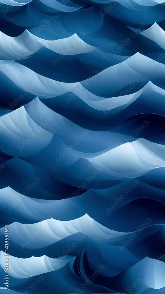 Vertical seamless loop video of abstract water waves 
