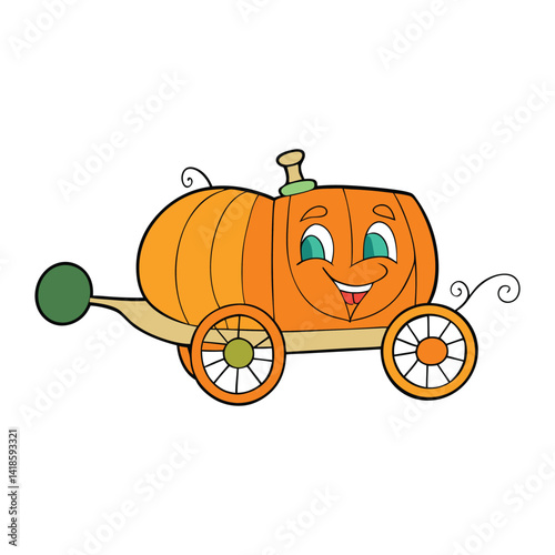 A magical transformation where a grand carriage turns into a pumpkin at midnight, often seen in fairy tales like Cinderella, symbolizing the fleeting nature of magic.