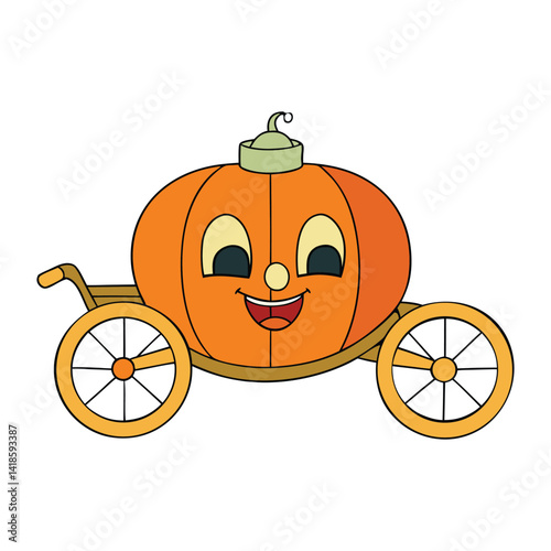 A magical transformation where a grand carriage turns into a pumpkin at midnight, often seen in fairy tales like Cinderella, symbolizing the fleeting nature of magic.