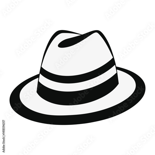 Vector artwork of a dad-style fedora hat, perfect for retro designs, holiday templates, and masculine gift elements.