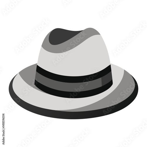 Classic men’s fedora vector in black, designed for Father’s Day projects, apparel, and retro-inspired prints.