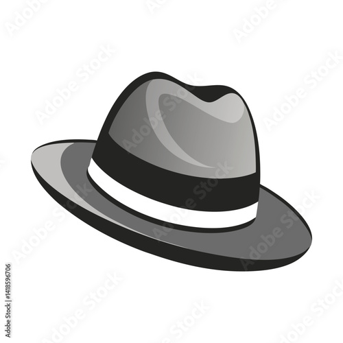 Clean and minimal fedora vector icon, great for Father's Day greeting cards, printable crafts, and stylish logos.