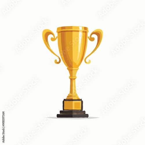 Golden trophy cup award