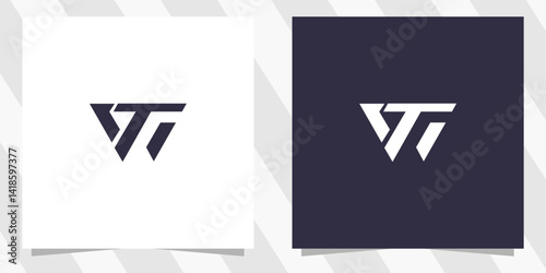 letter wt tw logo design vector