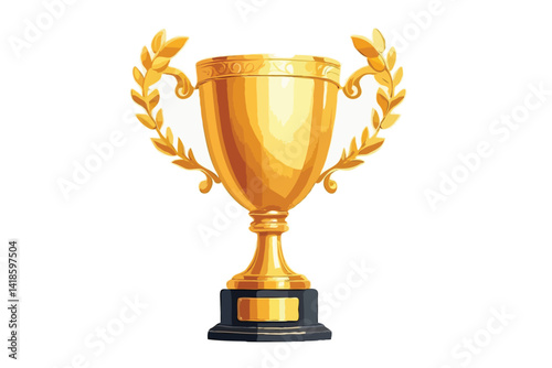 Golden trophy cup award