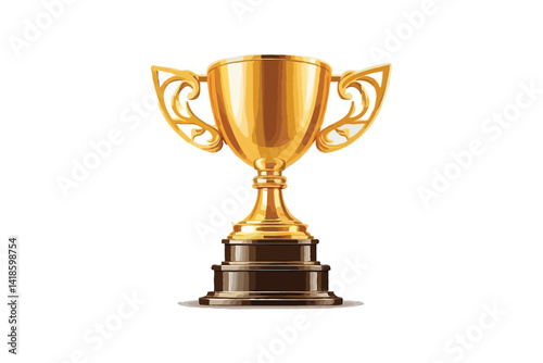 Golden trophy cup award