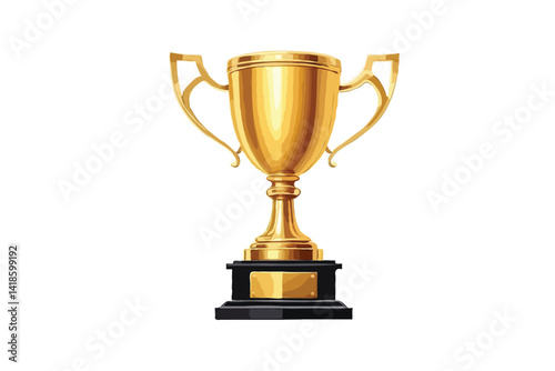 Golden trophy cup award