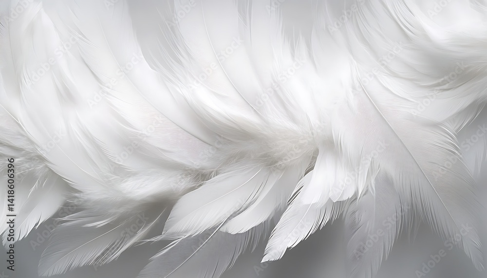 Fototapeta premium White feathers, down feathers, background, chicken, bird feathers 