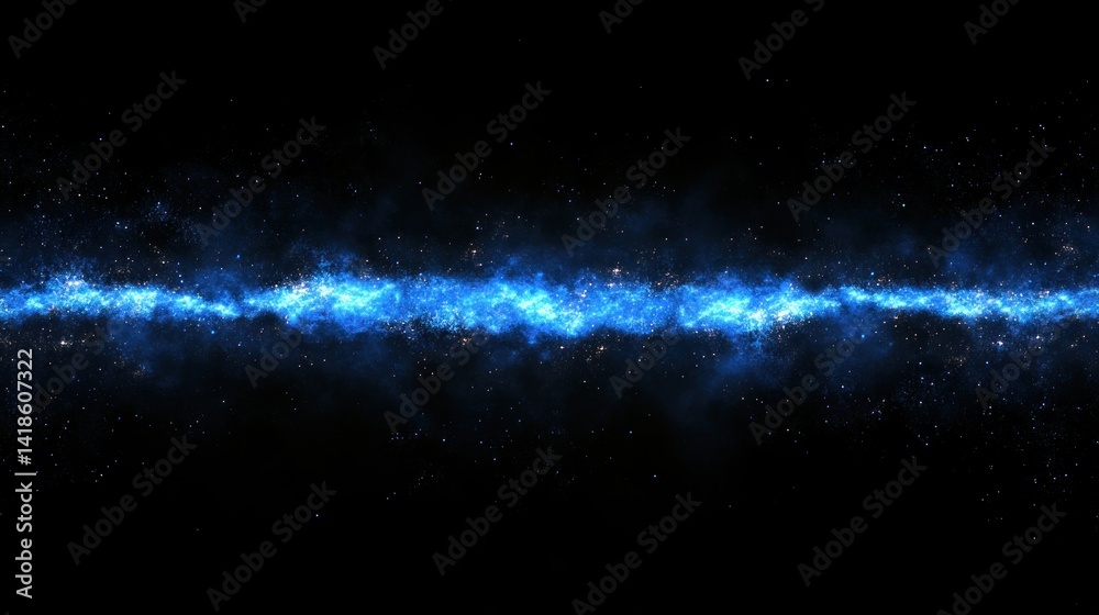 Fototapeta premium Cosmic blue nebulae stretches across the vastness of space.