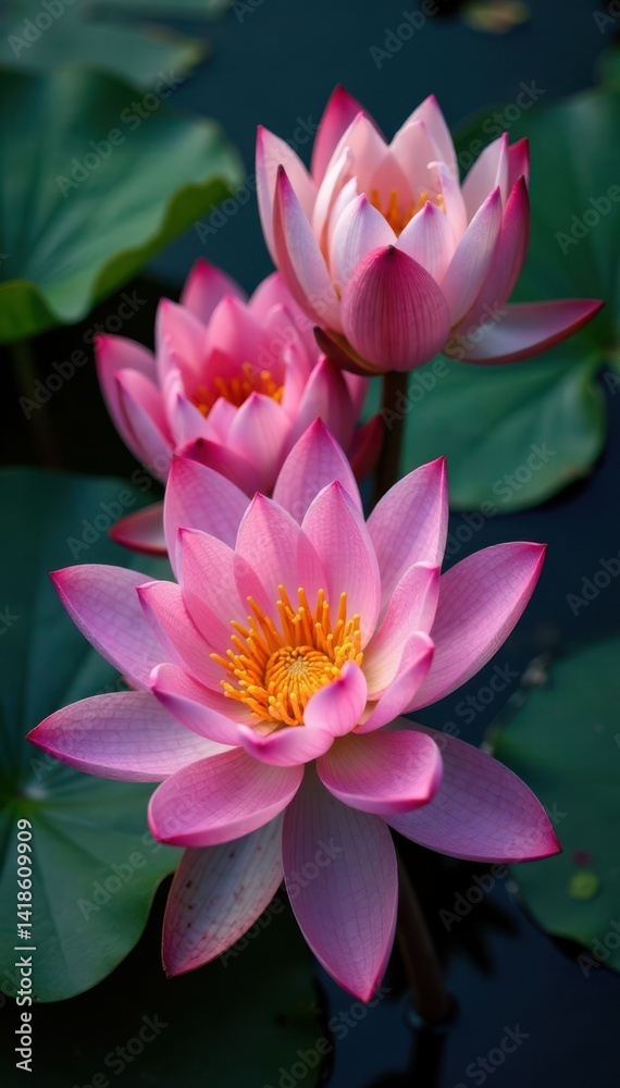 Water lily and lotus flowers together, flower, garden Water lily and lotus flowers together, flower, garden