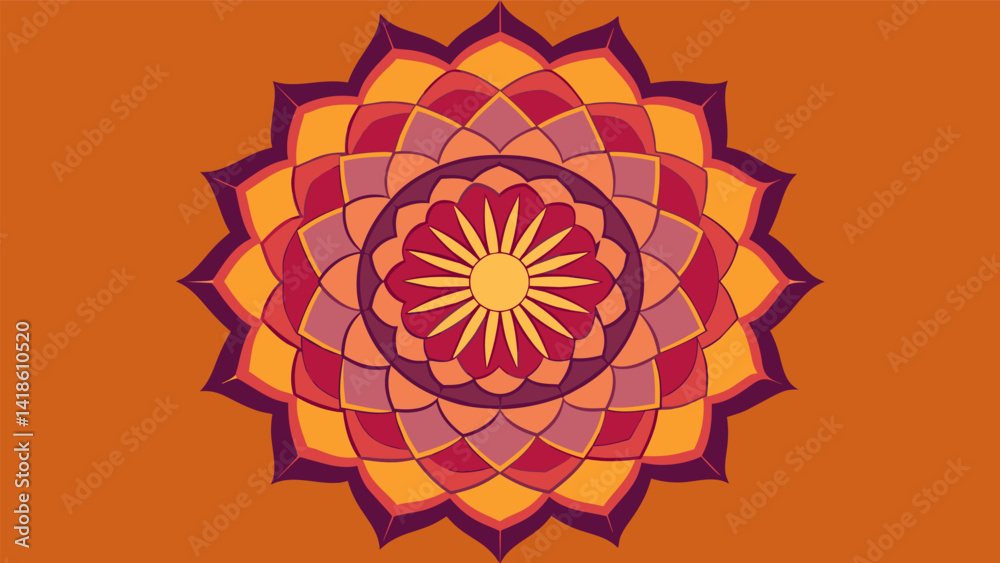 A simple yet mesmerizing mandala designed to aid in achieving a state of flow and heightened focus.. Vector illustration