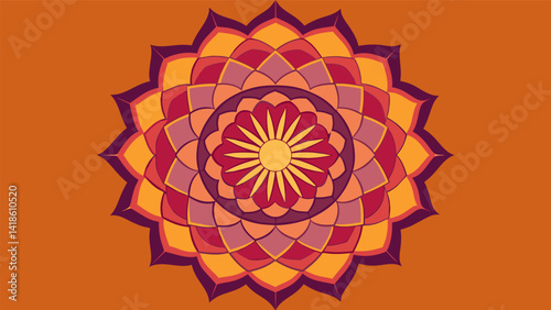 Obraz na płótnie A simple yet mesmerizing mandala designed to aid in achieving a state of flow and heightened focus.. Vector illustration w salonie