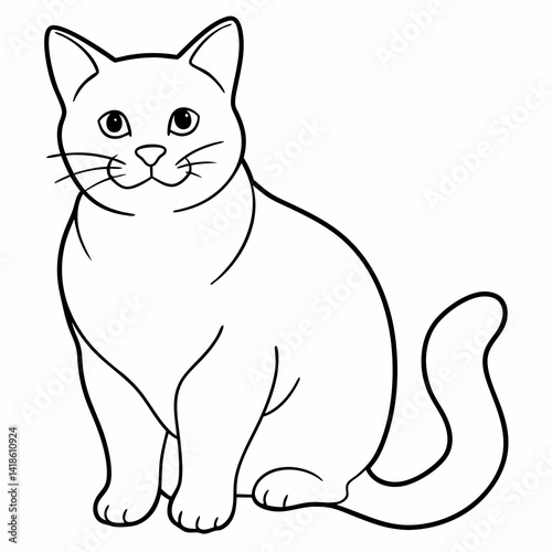 british shorthair cat line drawing