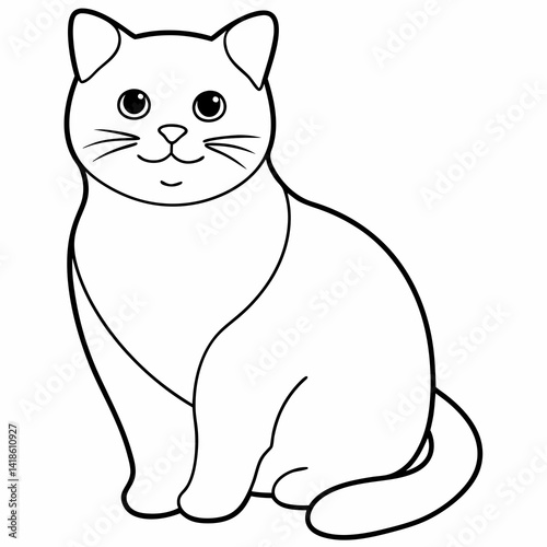 british shorthair cat line drawing