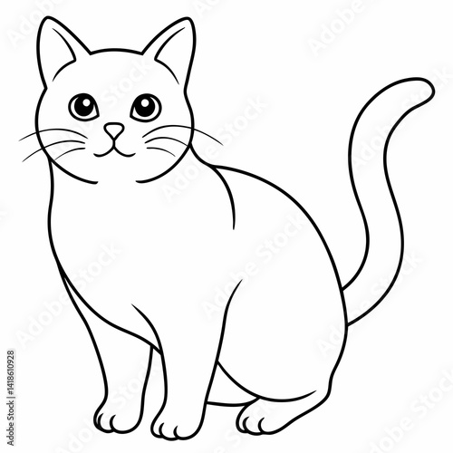 british shorthair cat line drawing