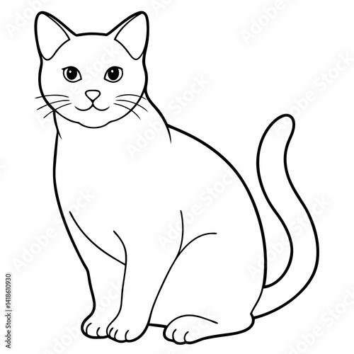 british shorthair cat line drawing