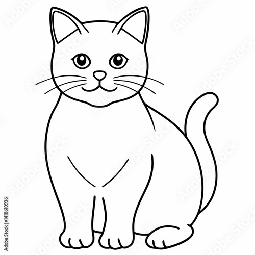 british shorthair cat line drawing