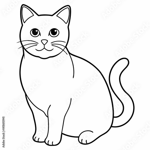 british shorthair cat line drawing