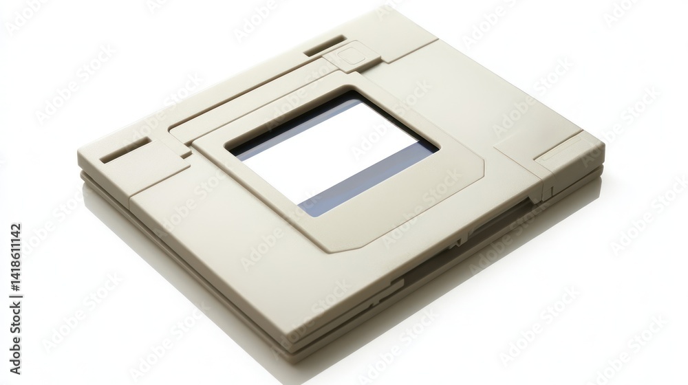 Beige slide viewer on white background, showcasing retro design, nostalgic feel, ideal for tech or history articles Beige slide viewer on white background, showcasing retro design, nostalgic feel, ideal for tech or history articles