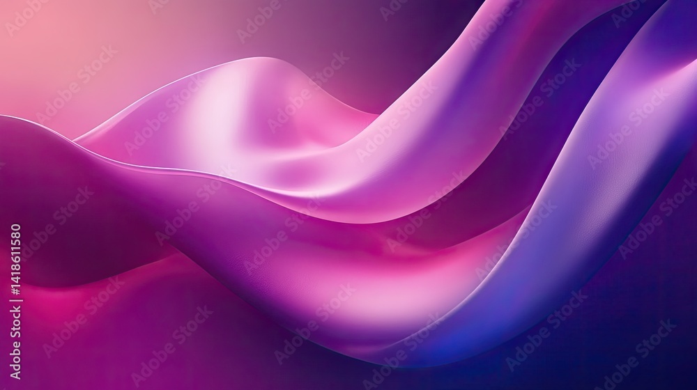 Fototapeta premium Abstract fluid forms in vibrant shades of purple and pink.