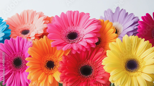 Elegant wedding invitation card background . Minimal hand painted watercolor Gerbera flowers texture template background. Design for wedding, vip cover, poster, rsvp moderncard.Valentine's Day