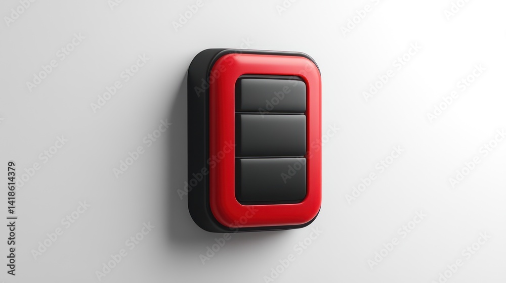 Red black button interface wall mount minimal design Red black button interface wall mount minimal design