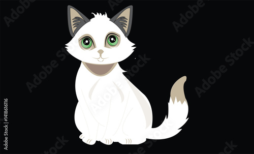 Cat emoji icon vector image.