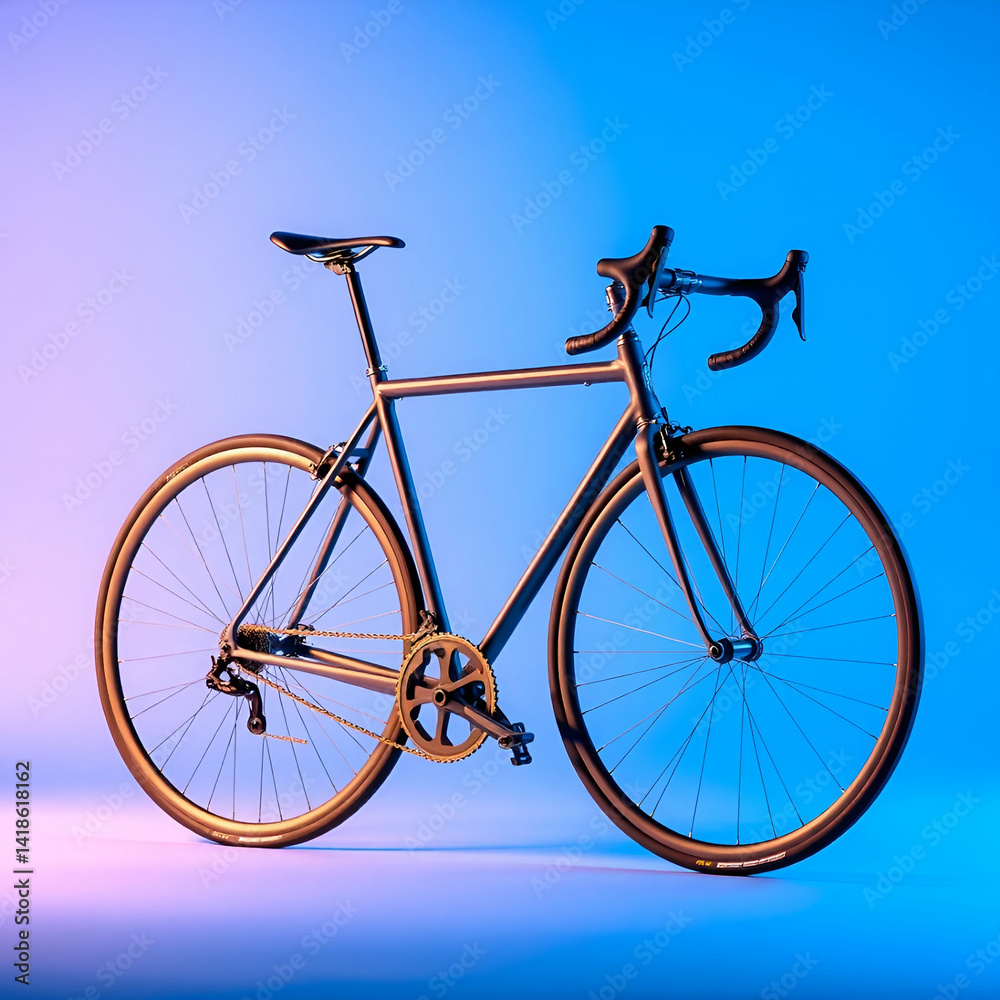 Fototapeta premium black racing sport road racer bike bicycle racer isolated