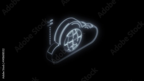 Wallpaper Mural Glowing neon cloud hosting icon 4k  isolated on black background. HD Video motion graphic animation Torontodigital.ca