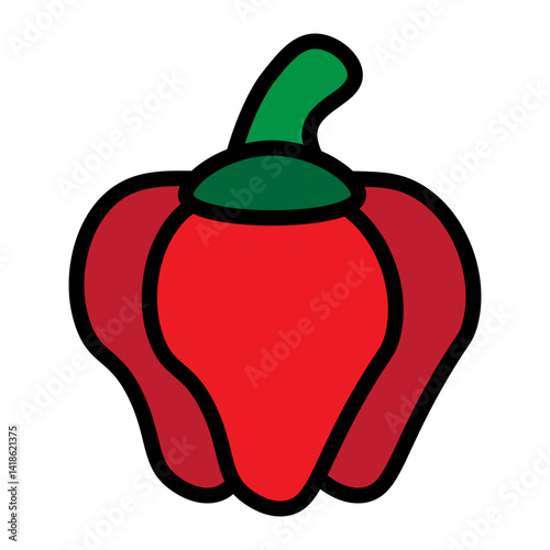 Bell Pepper Vector Filled Icon Design