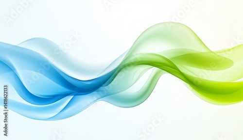 Abstract blue and green flowing wave. (1)