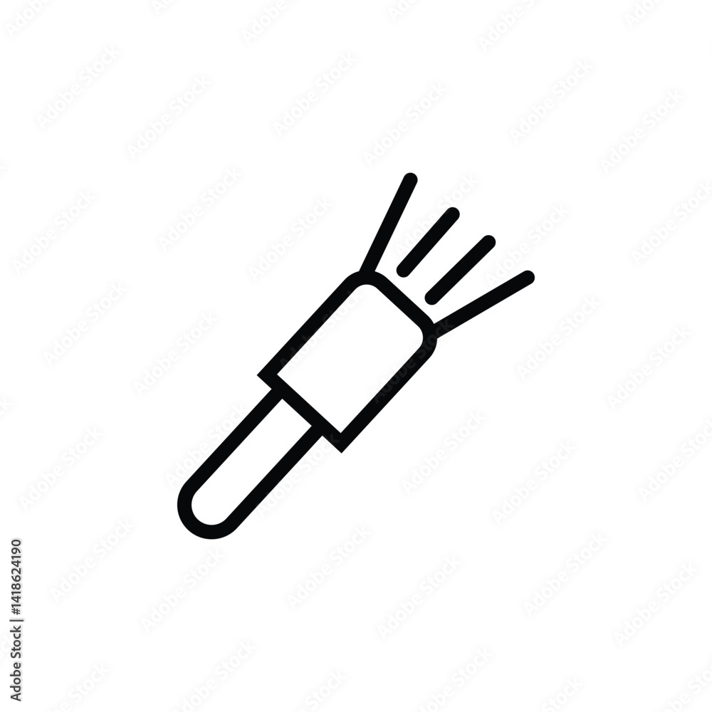Fototapeta premium Simple Line Art Icon Cleaning Brush, Dusting Tool, Maintenance Symbol, Vector Graphic