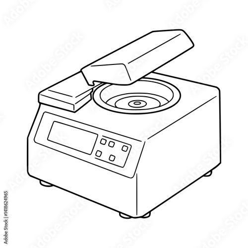 Line Art of Centrifuge Machine - Laboratory Blood Separation Device