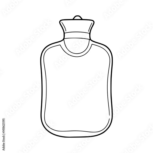 Line Art of Minimalist Hot Water Bottle  - Pain Relief Device