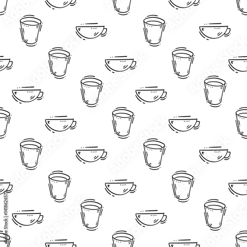 kitchen utensil pattern. kitchenware seamless pattern. doodle kitchen background