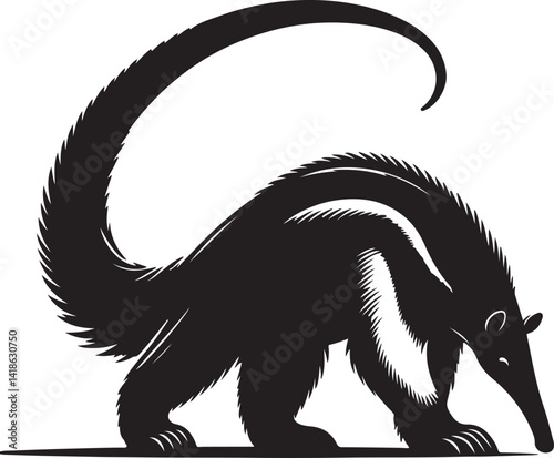 Anteater black vector