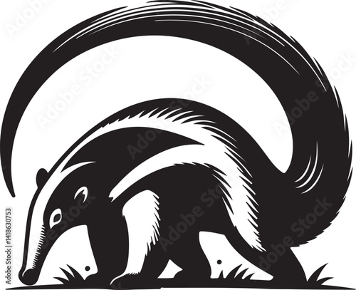 Anteater black vector